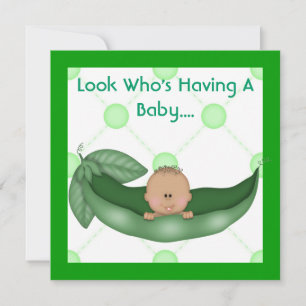 UN PEA DANS UNE DOUCHE POD BÉBÉ INVITATIONS