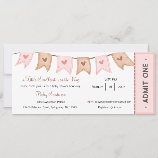 Un petit amour est sur le chemin Invitation (Devant)