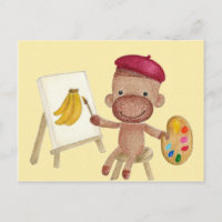 Un petit artiste Socky la carte postale Sock Monke