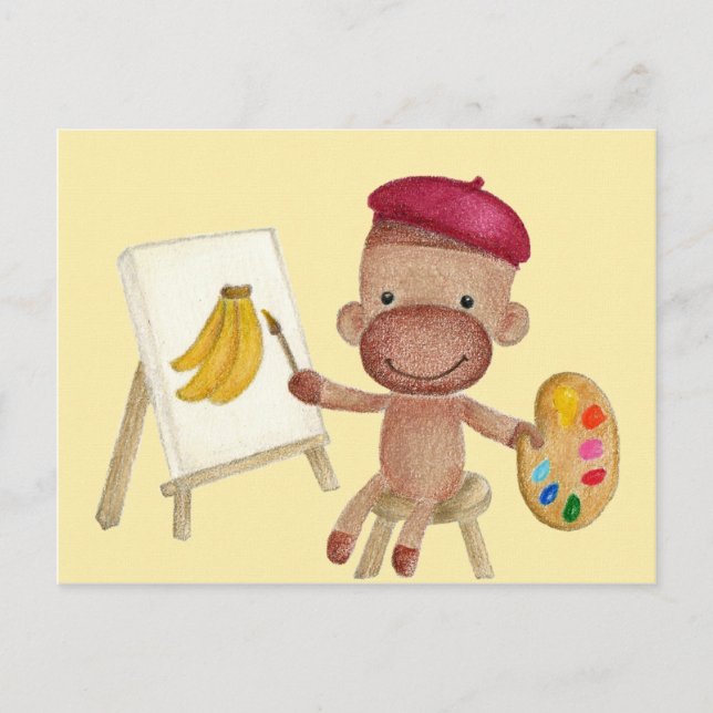 Un petit artiste Socky la carte postale Sock Monke (Devant)
