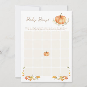 Un petit automne citrouille   Carte de bingo Baby 