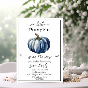 Un Petit Baby shower Bleu Citrouille Invitation