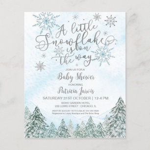 Un petit Baby shower bleu Snowflake Invitation