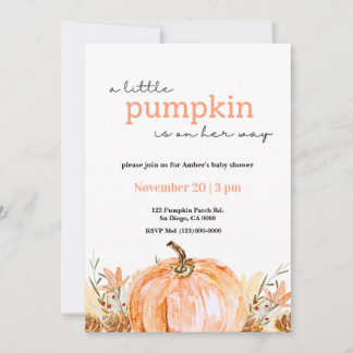 Un petit baby shower citrouille Invitation