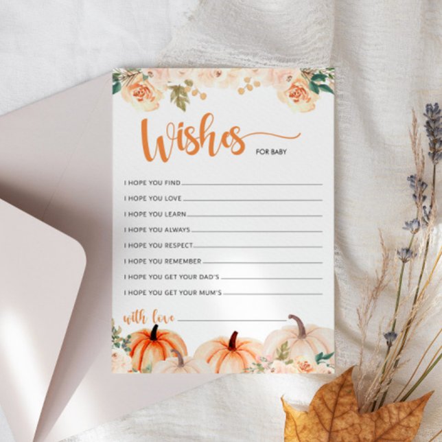 Un Petit Baby shower Citrouille Pour La Carte Bébé (Créateur téléchargé)