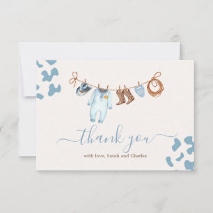Un petit Baby shower Cowboy Carte de remerciements