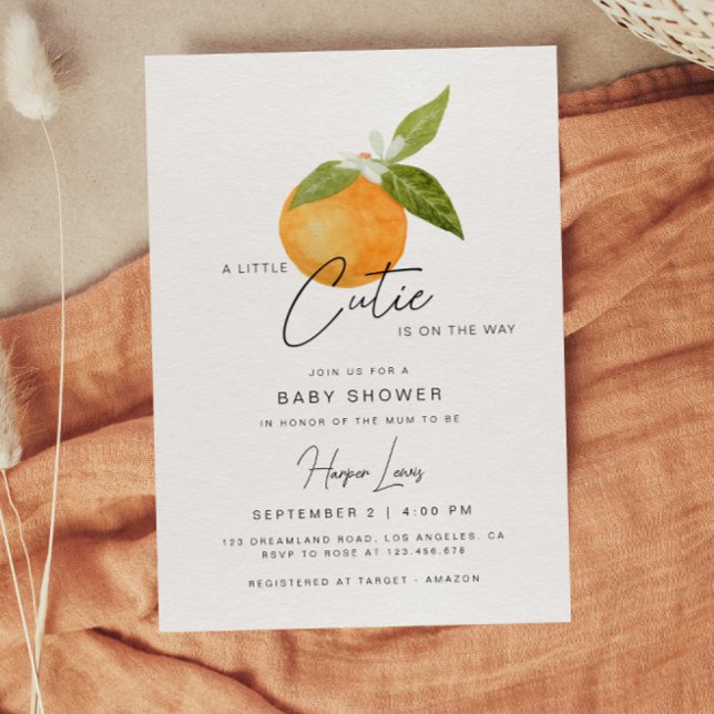 Un petit Baby shower Cutie Oranges Invitation (Créateur téléchargé)