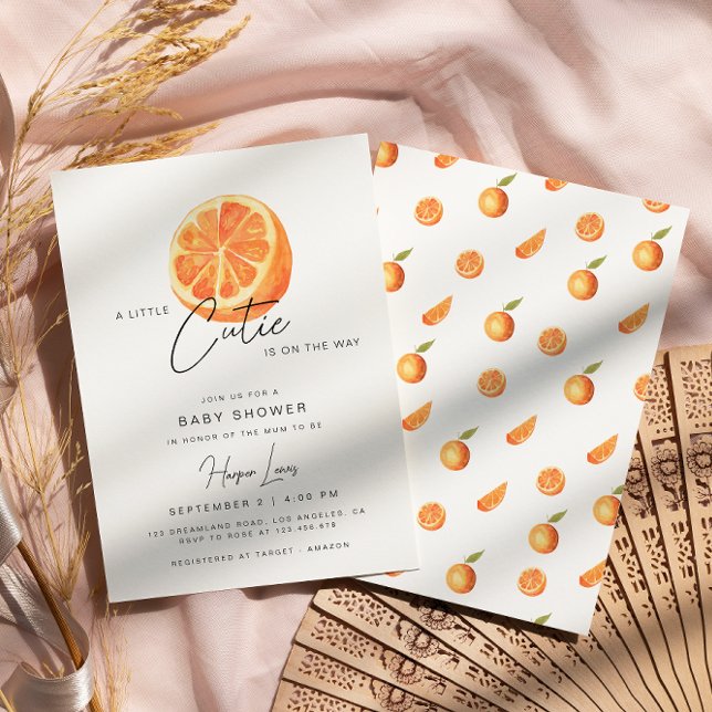 Un petit Baby shower Cutie Oranges Invitation (Créateur téléchargé)