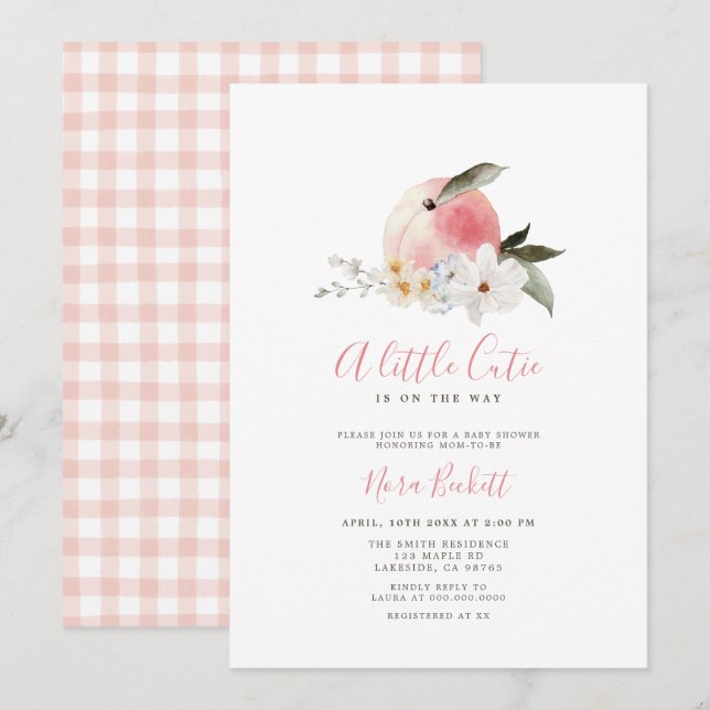 Un petit Baby shower de pêche Cutie Invitation (Devant / Derrière)