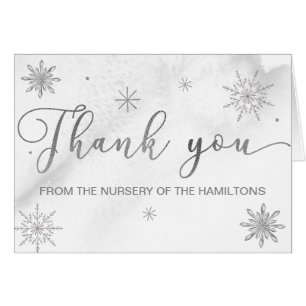 Un petit Baby shower gris Snowflake Merci