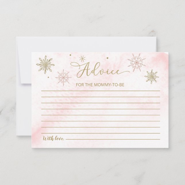 Un petit Baby shower rose Snowflake Cartes de cons (Devant)