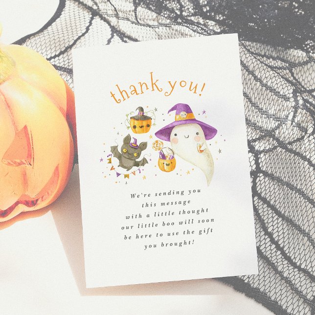 Un Petit Boo Cute Halloween Carte de remerciements (Créateur téléchargé)
