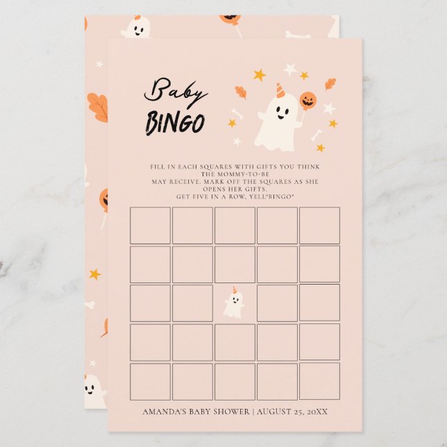 Un petit Boo est presque dû Bingo Bébé (Devant / Derrière)