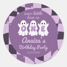 Un petit Boo fille violet Autocollant en papier d'