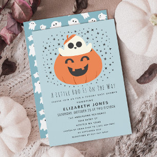 Un Petit Boo Halloween Baby shower Boy Invitation