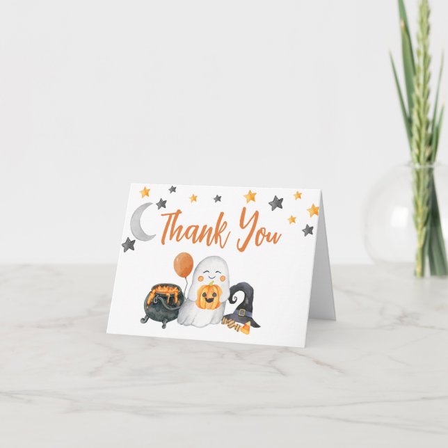 Un Petit Boo Halloween plié Carte de remerciements (Devant)
