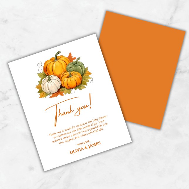 Un Petit Carte de remerciements Baby shower Citrou (A Little Pumpkin Baby Shower Thank You Card )