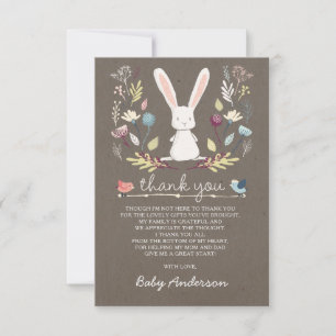 Un Petit Carte de remerciements De Baby shower Bun