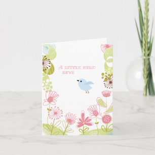 Un petit carte de remerciements d'oiseau