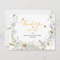 Un petit Carte de remerciements Fleur sauvage d'ab