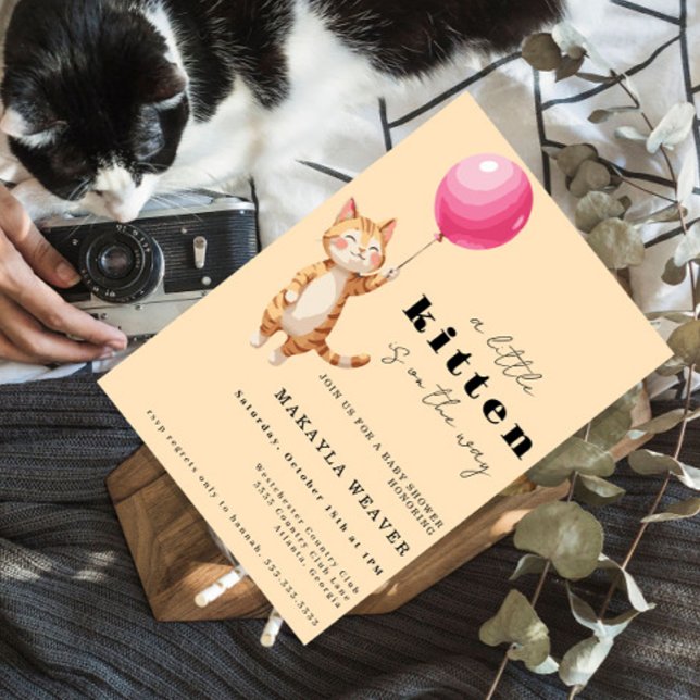 un petit chaton Kitty Baby shower Invitation (Créateur téléchargé)