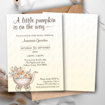 Un Petit Citrouille Boho Baby shower Invitation