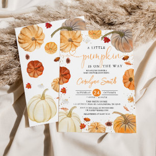 Un Petit Citrouille Invitation Baby shower Automne