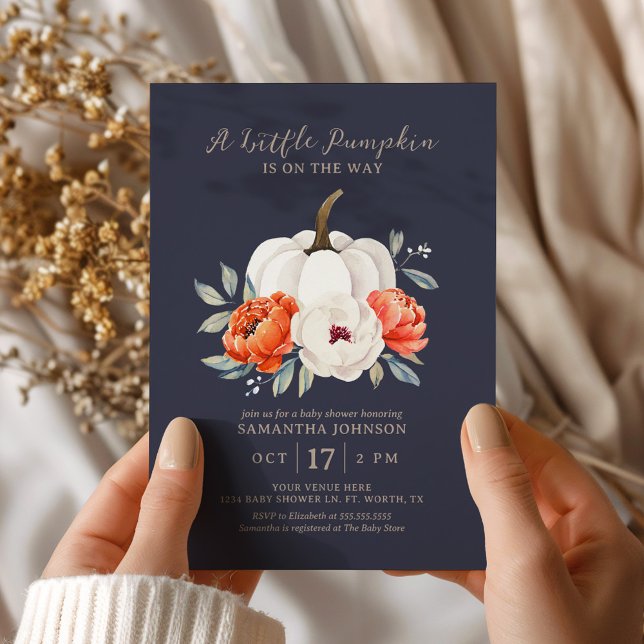 Un Petit Citrouille Invitation Baby shower Automne (Créateur téléchargé)