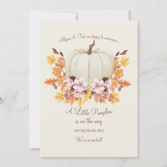 Un Petit Citrouille Sur Le Chemin Faire-part Gross (Devant)