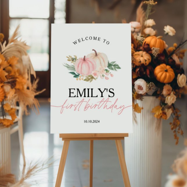 Un Petit Citrouille Tourne Une Affiche de bienvenu (Créateur téléchargé)