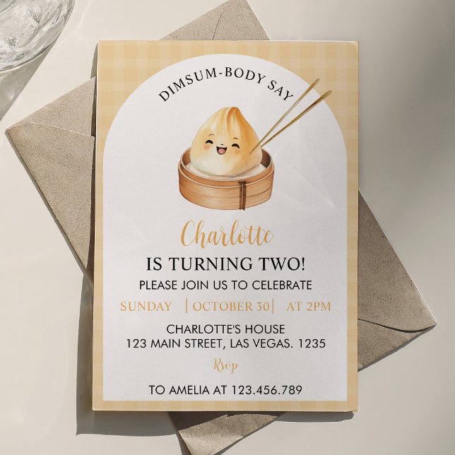 Un Petit Dumpling Première Invitation de fête d'an (Créateur téléchargé)