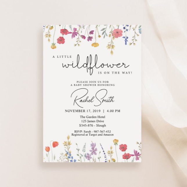 Un petit fleur sauvage est en route ! Invitation (Créateur téléchargé)