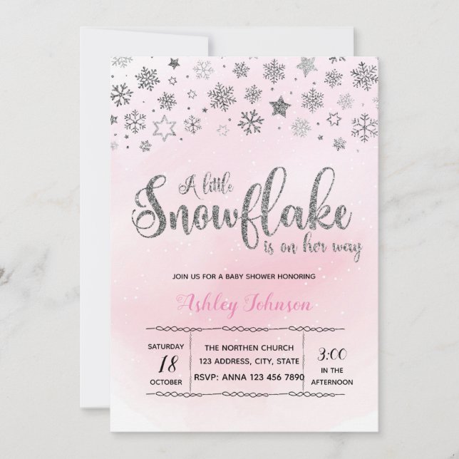 Un petit flocon de neige est en route invitation t (Devant)