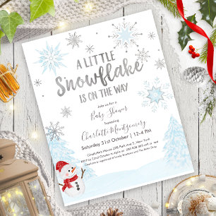 Un petit flocon de neige Invitation Baby shower bu