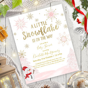 Un petit flocon de neige Invitation Baby shower bu