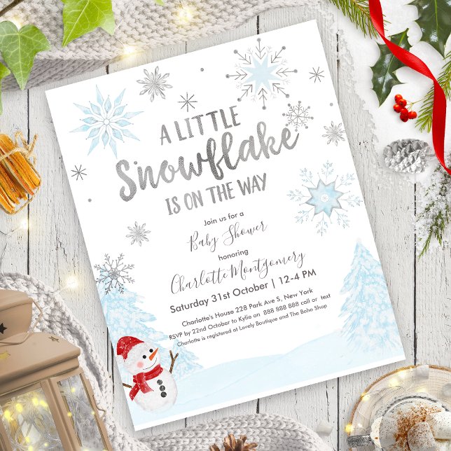 Un petit flocon de neige Invitation Baby shower bu (Créateur téléchargé)