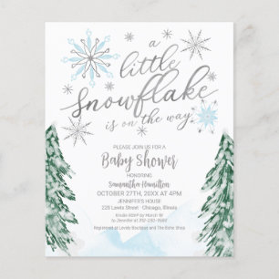 Un petit flocon de neige Invitation Baby shower bu