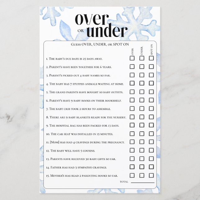 Un Petit Flocon De Neige Sous Le Jeu De Devinette (Devant)