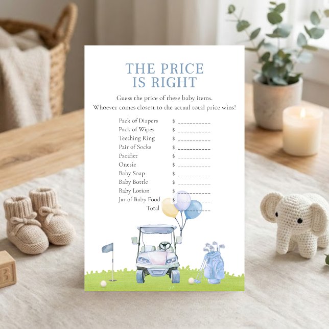 Un petit golf Putter Shower Prix est juste jeu (Golf Baby Shower The Price is Right Game)