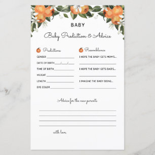 Un petit jeu de Baby shower de Cutie Prédiction et