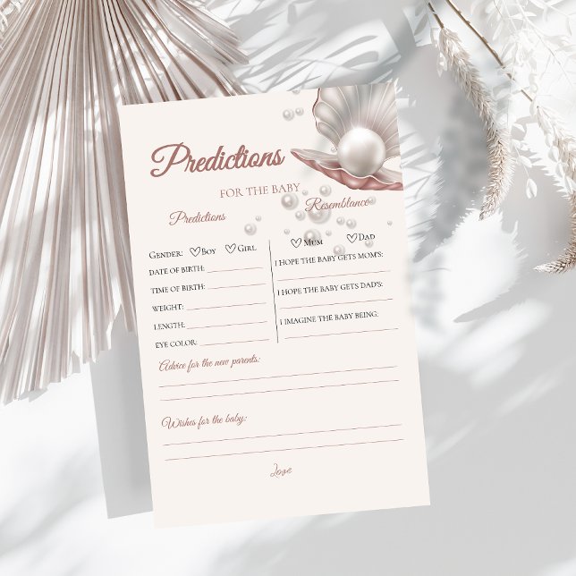 Un petit jeu de prédictions de baby shower perlé (Créateur téléchargé)