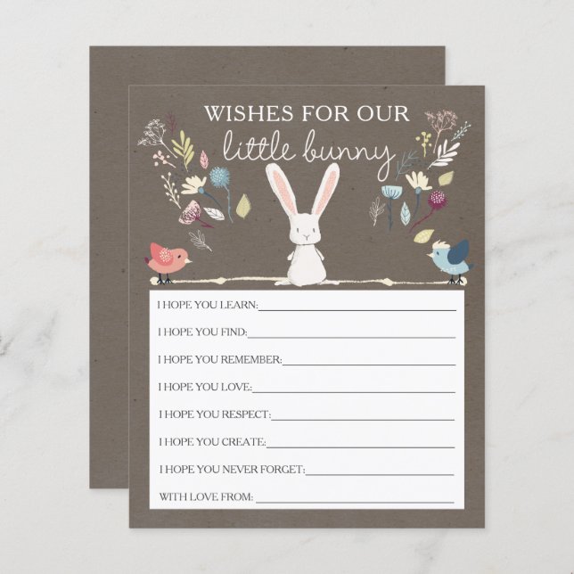 Un Petit Lapin Souhaite Pour Bébé (Devant / Derrière)