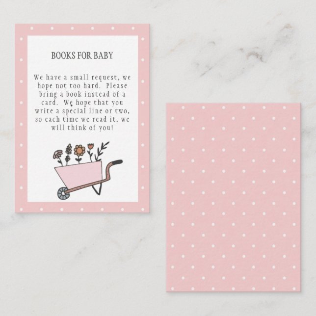 Un petit livre Fleur sauvage pour la carte bébé (Devant / Derrière)