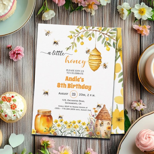 Un petit miel 8e anniversaire Invitation (Créateur téléchargé)
