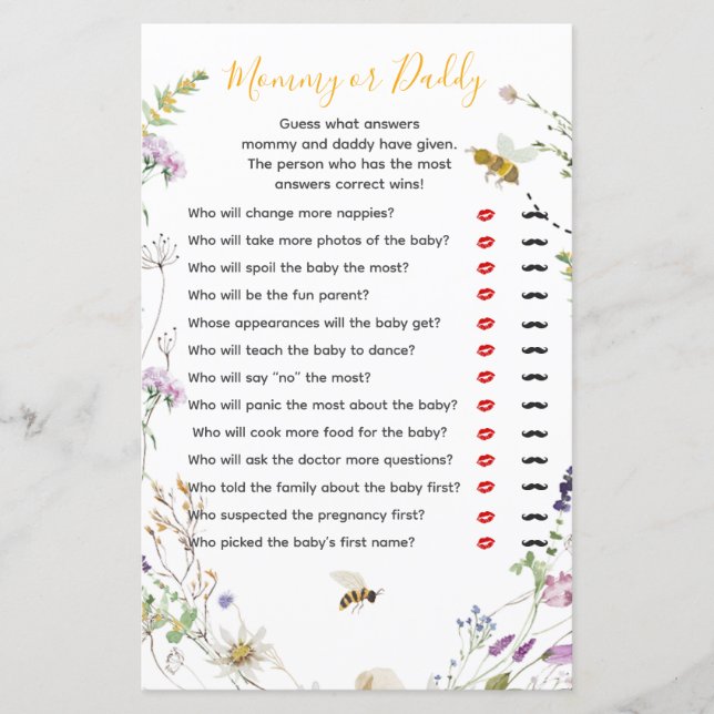 Un petit miel abeille Fleur sauvage maman ou papa (Devant)