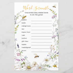 Un Petit Miel Abeille Fleur sauvage Mot Scramble
