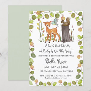 Un Petit Oiseau M'A Dit Invitation Baby shower