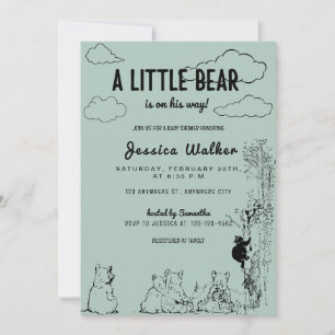 Un Petit Ours Est En Chemin Baby shower Invitation