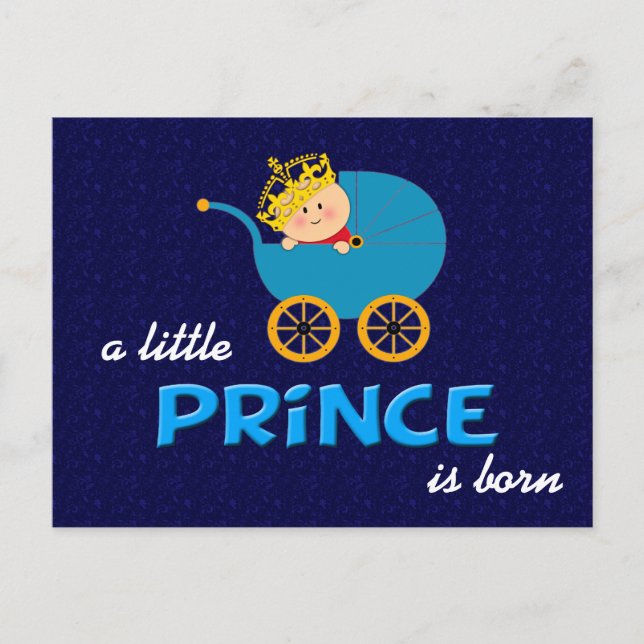 Un Petit Prince est né Carte Postale (Devant)