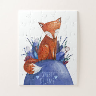 Un petit puzzle de renard endormi